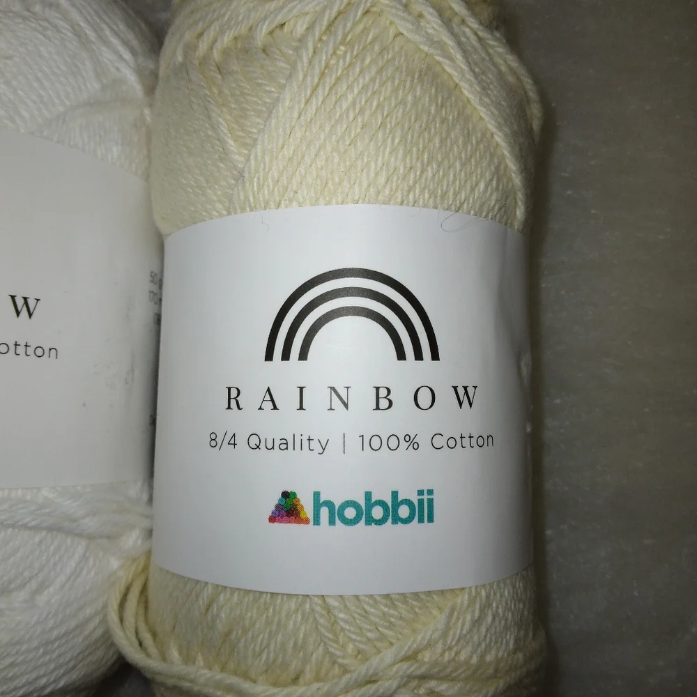 YARN Hobbii 100% cotton yarn, three 50g skeins